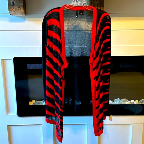 new directions Sweaters - New Directions black and red cardigan sweater, size medium